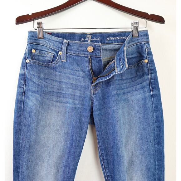 7 For All Mankind Size 26 Gwenevere Skinny Jeans Medium Blue Wash - Picture 4 of 12